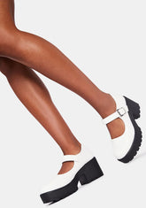 White Tira Mary Janes