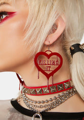 Catching On Heart Drop Earrings