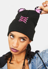 Beary Delightful Lace-Up Beanie