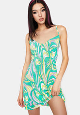 Swirl Print Mini Dress