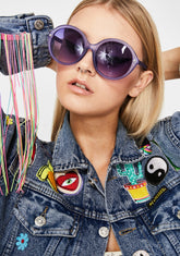 Grape Mz. Magoo Circle Sunglasses