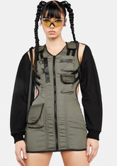 Desert Tactical Dress With Detachable Sleeves