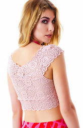 El Dorado Lace Crop Top - Light Purple