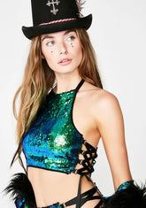 Merbae Technotopia Flip Sequin Top