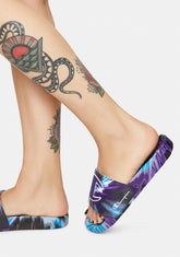 Purple IPO Tie Dye Slide Sandals