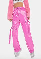 Sweet Things I Deserve Buckle Vinyl Pants
