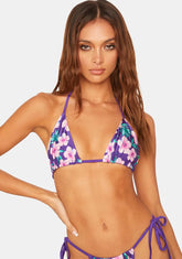 Purple Hibiscus Tia Bikini Top