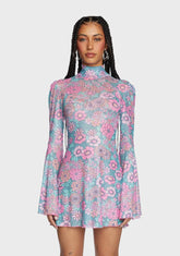 Modern Love Mini Dress - Pink/Blue