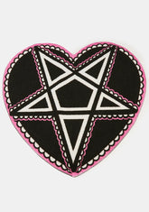 Pink Pentagram Heart Rug