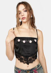 Mad Flirt Satin Crop Top