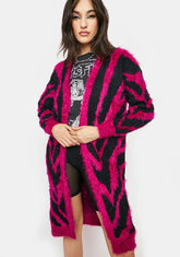 Zig Zagging Fuzzy Cardigan
