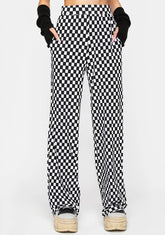 Checkered Knit Pants