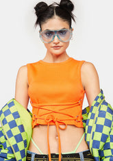 Sleeveless Corset Tank Top