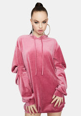 Back To Basics Velour Hoodie Dress