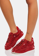 Red Azure Rhinestone Sneakers