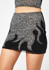 Set Me On Fire Rhinestone Skirt