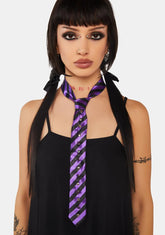 Violet Punk Cute Girl Striped Tie