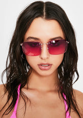 Purple Pink Sweet Fire Tinted Sunglasses