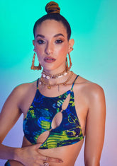 Abstract Burn Print Recycled Bikini Top