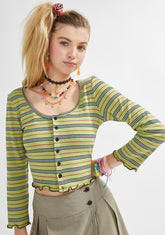 Throwback Ringing Striped Cardigan