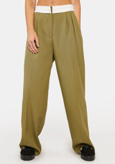 Jungle Green City Of Angels Wide Leg Pants