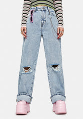 Angel Girl Wide Leg Denim Jeans