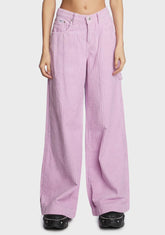 Pink Cord Sweeper Jeans