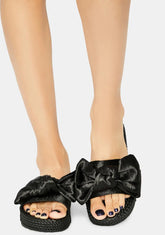 Wicked Lil Holly Golightly Woven Sole Bow Slides