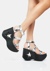 Silver Dynamite-12 Platform Sandals