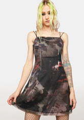 Waste Soil Series Printed Slip Dress