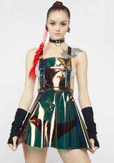 Techno Gurl Hologram Overall Dress