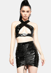 Wicked Winter Nights Vegan Leather Skirt Set