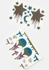 Rainbow Reflective Alien Body Stickers Set