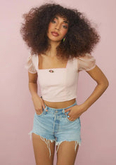 Blush French Summer Crop Top