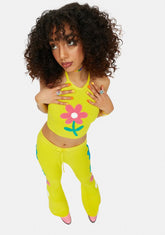 Summer Bummer Babe Daisy Crochet Halter Top