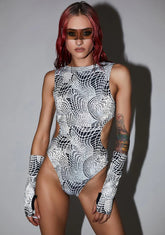 Ultra Wave Reflective Aria Cut-Out Bodysuit