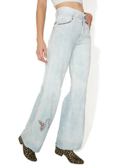 Vintage Studded Butterfly Bell Bottoms