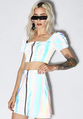 Night Savage Signalz Reflective Crop Top