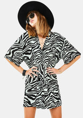 Wavy Zebra Fresia Shirt Dress