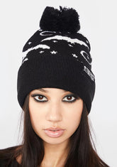Bat And Moon Knit Beanie