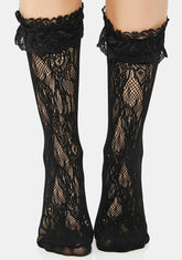 All Over Lace Ruffle Crew Socks