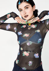 Bedroom Eyez Sheer Floral Top