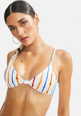 Watercolor Multi Stripe Zen Bikini Top