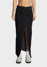 Split Midi Skirt - Dark Denim