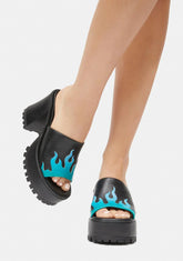 Alley Oop Platform Slide Sandals