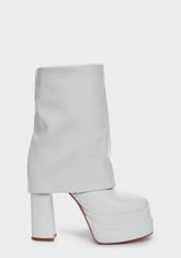 White Baby Platform Boots
