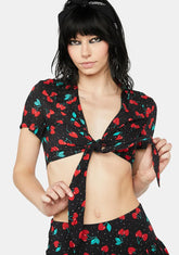 Cherry Good Day Tied Top