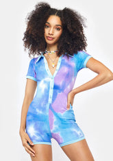 Tie Dye Button Up Romper