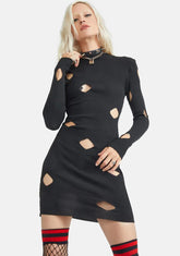 Break The Pattern Cutout Mini Dress