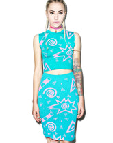 80s Print Tube Skirt